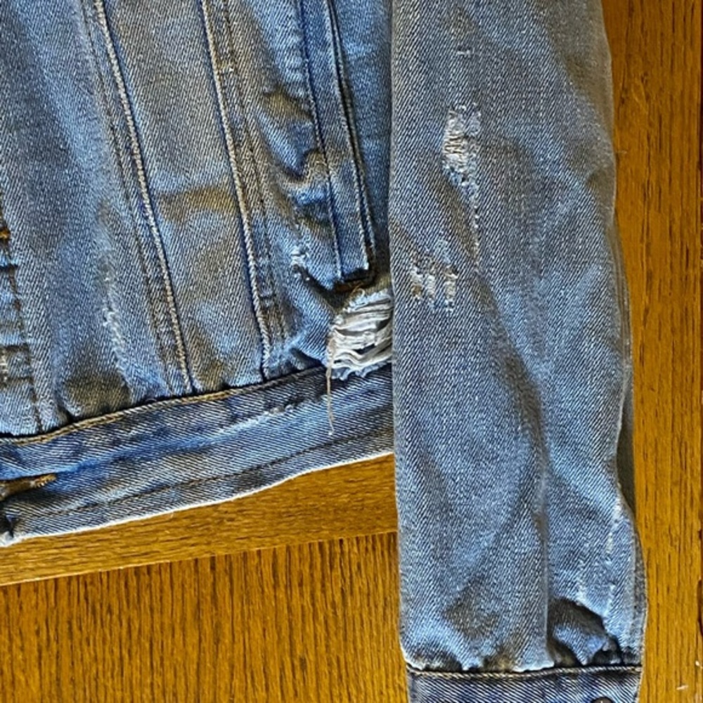 Ci Sono Denim Jacket Sz M Distressed Ripped Light‎ Blue Model DJK53 Womens L - Picture 4 of 10